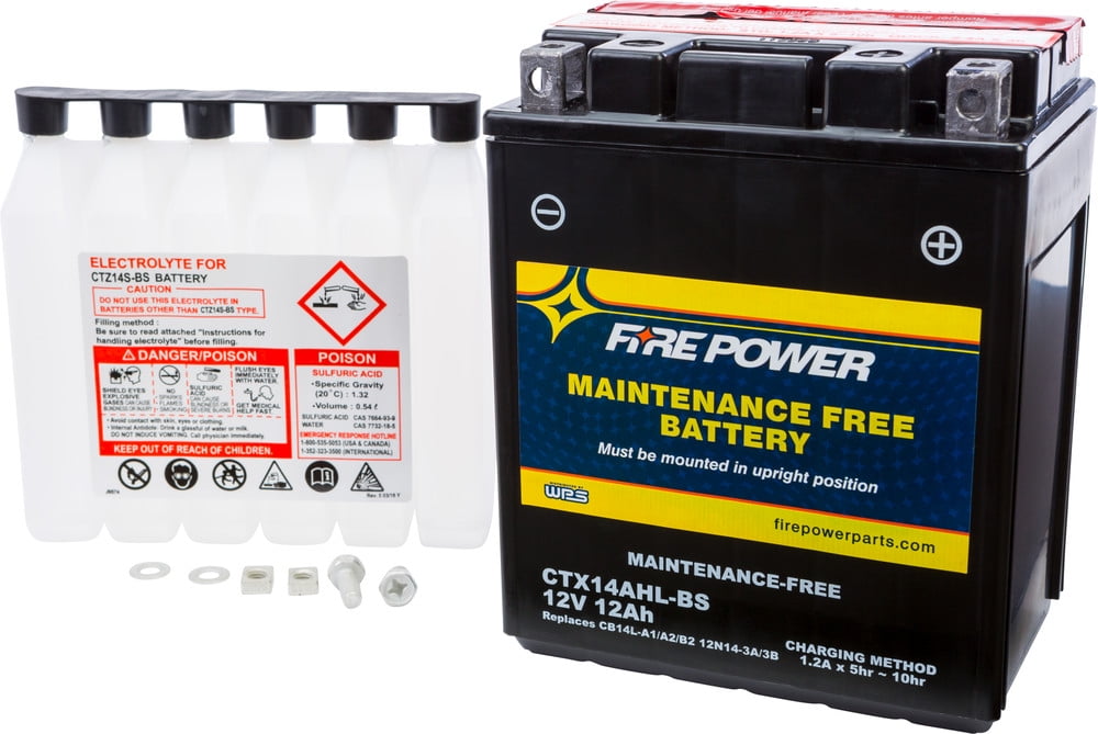 Fire Power Maintenance Free Battery CTX14AHL-BS Compatible With Moto Guzzi V7 Racer 2011-2012