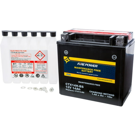 Fire Power Maintenance Free Battery CTX14H-BS Compatible With BMW F800GS 2008-2014