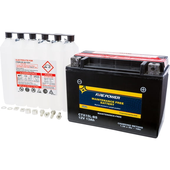 Fire Power Maintenance Free Battery CTX15L-BS Compatible With Ski Doo MX Z 800 2001