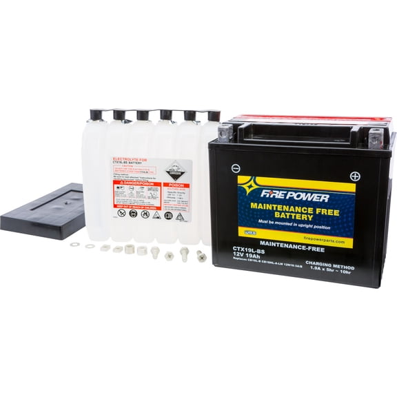 Fire Power Maintenance Free Battery CTX19L-BS Compatible With Harley-Davidson FLSTF Softail Fat Boy 1991-1996