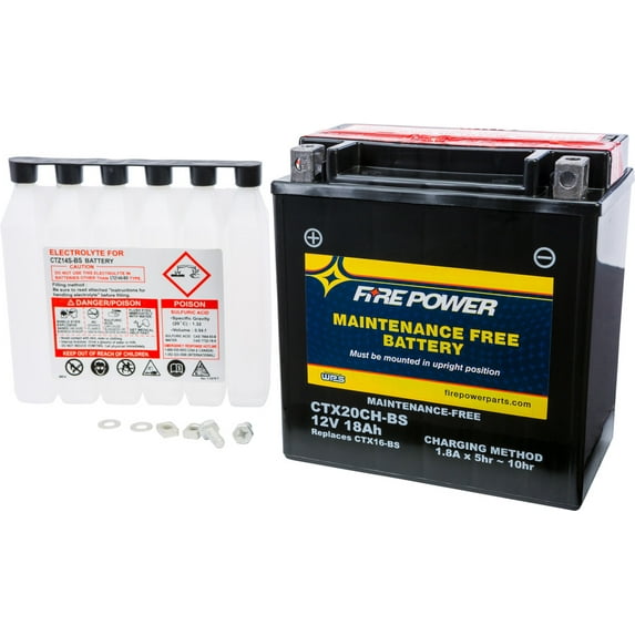 Fire Power Maintenance Free Battery CTX20CH-BS Compatible With Polaris 550 Indy LXT 144" 2014-2017