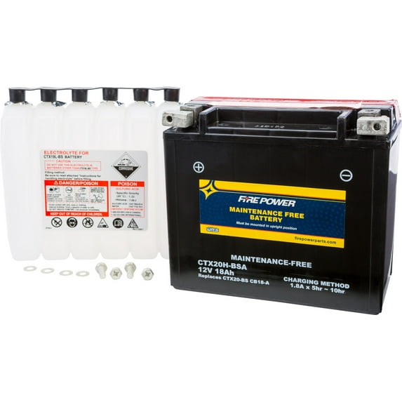 Fire Power Maintenance Free Battery CTX20H-BSA Compatible With Arctic Cat F 8 LXR 128" 2007-2009