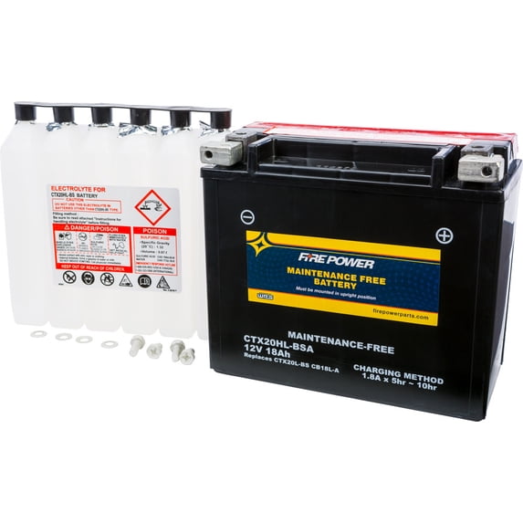Fire Power Maintenance Free Battery CTX20HL-BSA Compatible With Kawasaki KAF 620 Mule 3010 4X4 2003-2007