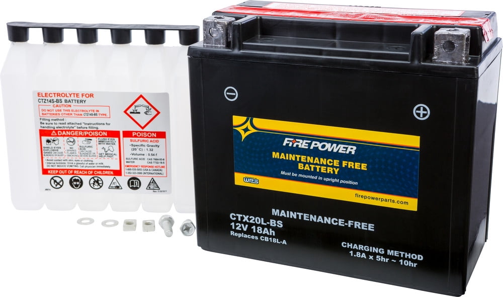 Fire Power Maintenance Free Battery CTX20L-BS Compatible With Moto Guzzi Bellagio Aquila Nera (Black Eagle) 2010