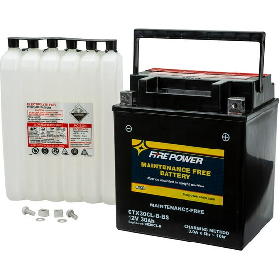 Fire Power Maintenance Free Battery CTX30CL-B-BS Compatible With Sea-Doo VX Cruiser 1100 2007-2015