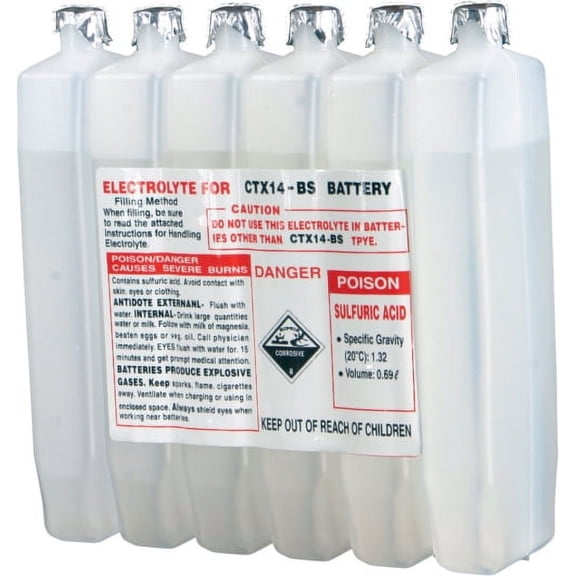 WPS - Western Power Sports  190CC CTX; Sealed Battery Electrolyte Pack 190Cc