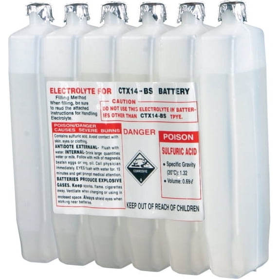 WPS - Western Power Sports 190CC CTX; Sealed Battery Electrolyte Pack 190Cc