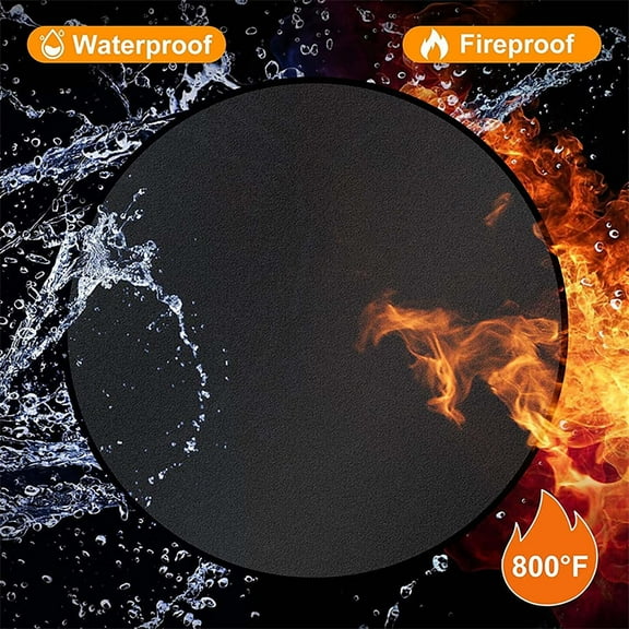 Fire Proof Mat for BBQ Grills | High-Temperature Fiberglass Heat Shield | Water-Resistant BBQ Protective Floor Mat | Multiple Sizes | Durable, Easy Clean, Weather Resistant