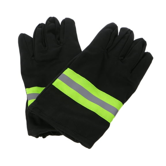 Fire Protective Gloves With Reflective Strap Resistant Flame Safety Equipment