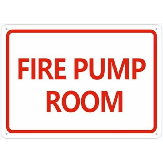 Fire Pump Room Metal Signs 12X8 Inch Rust Free Aluminum,Uv Ink Printing,Durable Outdoor For Home
