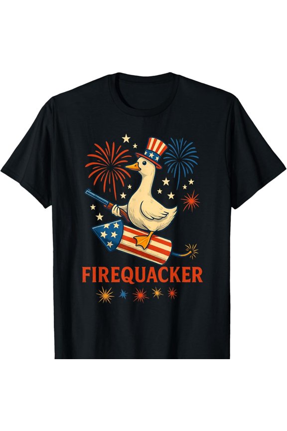 Fire Quacker Funny Meme Goose Fireworks A 4th Of July T-Shirt