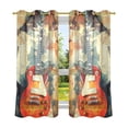 thumbnail image 1 of Fire Red Guitar Semi Sheer Curtains for Living Room Bedroom Set of 2 Insulated Window Drapes, 1 of 6