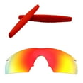 thumbnail image 1 of Fire Red Mr. Shield Polarized Replacement Lenses And Red Earsocks For Oakley M Frame Strike Sunglasses, 1 of 5