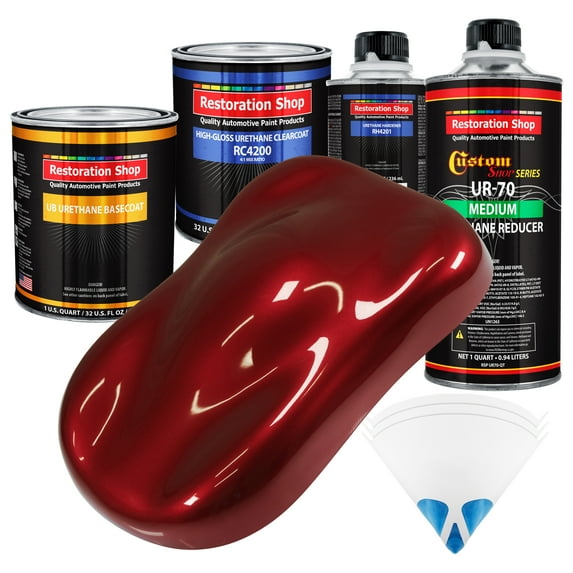 Fire Red Pearl Quart URETHANE BASECOAT CLEARCOAT Car Auto Body Paint Kit