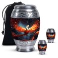 thumbnail image 1 of Fire Red Phoenix Handmade Unique Large Urns For Human Ashes Adult Female - Mini Urn For Ashes Adult Male - Decorative Gifts For Burial Combo 10Inch 200Lbs And 3Inch 2 Keepsake, 1 of 5