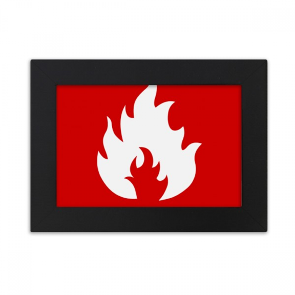 Fire Red Square Warning Mark Desktop Photo Frame Ornaments Picture Art Painting