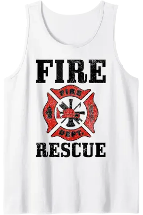 Fire Rescue Firefighter Fireman Fire Dept Tank Top Size S-3XL