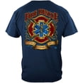 thumbnail image 1 of Fire Rescue Gold Shield Firefighter 100% Cotton Navy T-Shirt X-Large, 1 of 2