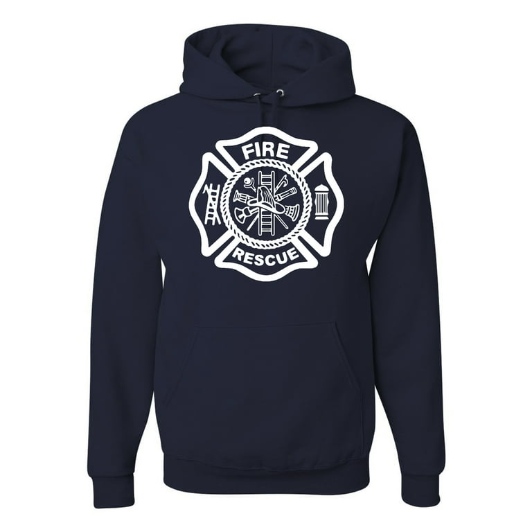 Fire Rescue Logo Firefighter Patriotic Mens Hoodies Navy Blue 4XL Walmart