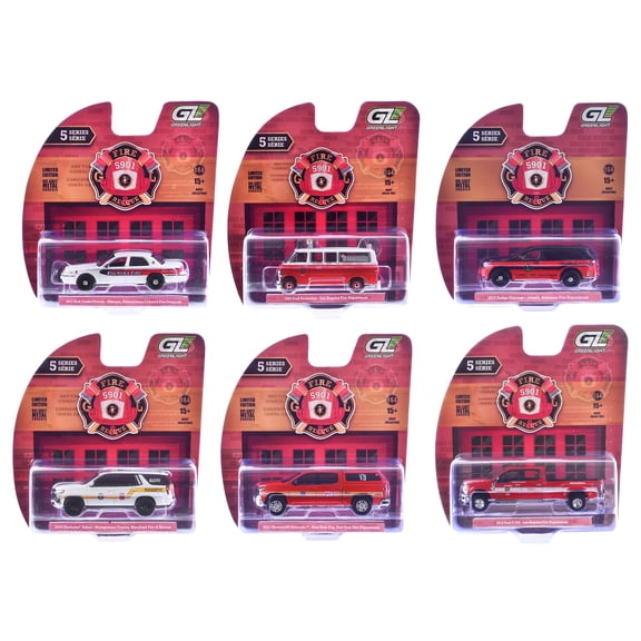 "Fire & Rescue" Series #5 Set of 6 Cars 1/64 Diecast Model Cars by Greenlight