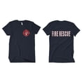thumbnail image 1 of Fox Outdoor Products Fire Rescue Red/White Imprint Two-Sided Imprinted T-Shirt, Navy, Small, 1 of 2