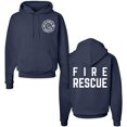 thumbnail image 1 of Fire Rescue Team Double Sided Hoodie Sweatshirt Printed Firefighter Dept. First Responder Warm Hooded Pullover (NavyBlue, 3X-Large), 1 of 16