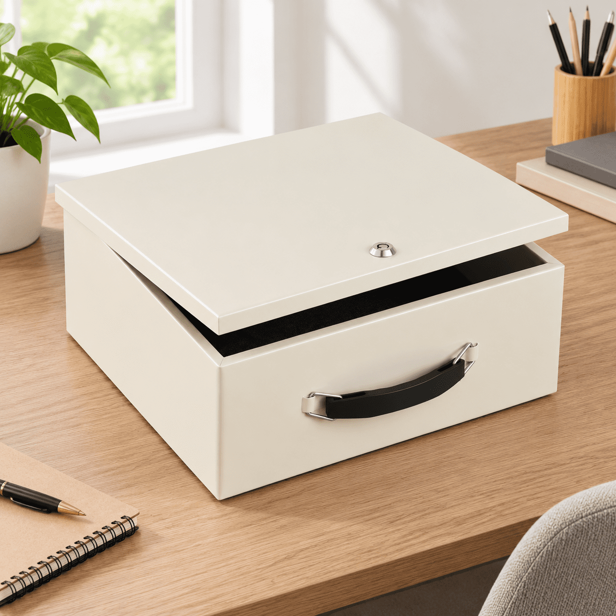 Key Lock Box Discrete Fire Resistant Document Lock Box Safe With Key Beige - Walmart.com