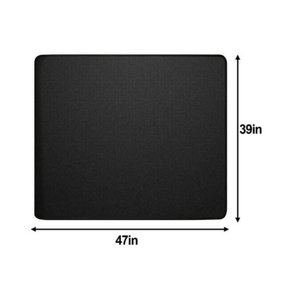 Fire Resistant Floor Mat for Grill Heat Protection with Non-Slip Backing, 39\" x 47\" 39\" x 60\" 39\" x 72\", Black