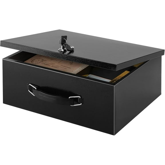 Fire Resistant Safe Box with Key Lock for Home Office Security Storage 13.2 x 11 x 4 Inch Black Bestseling