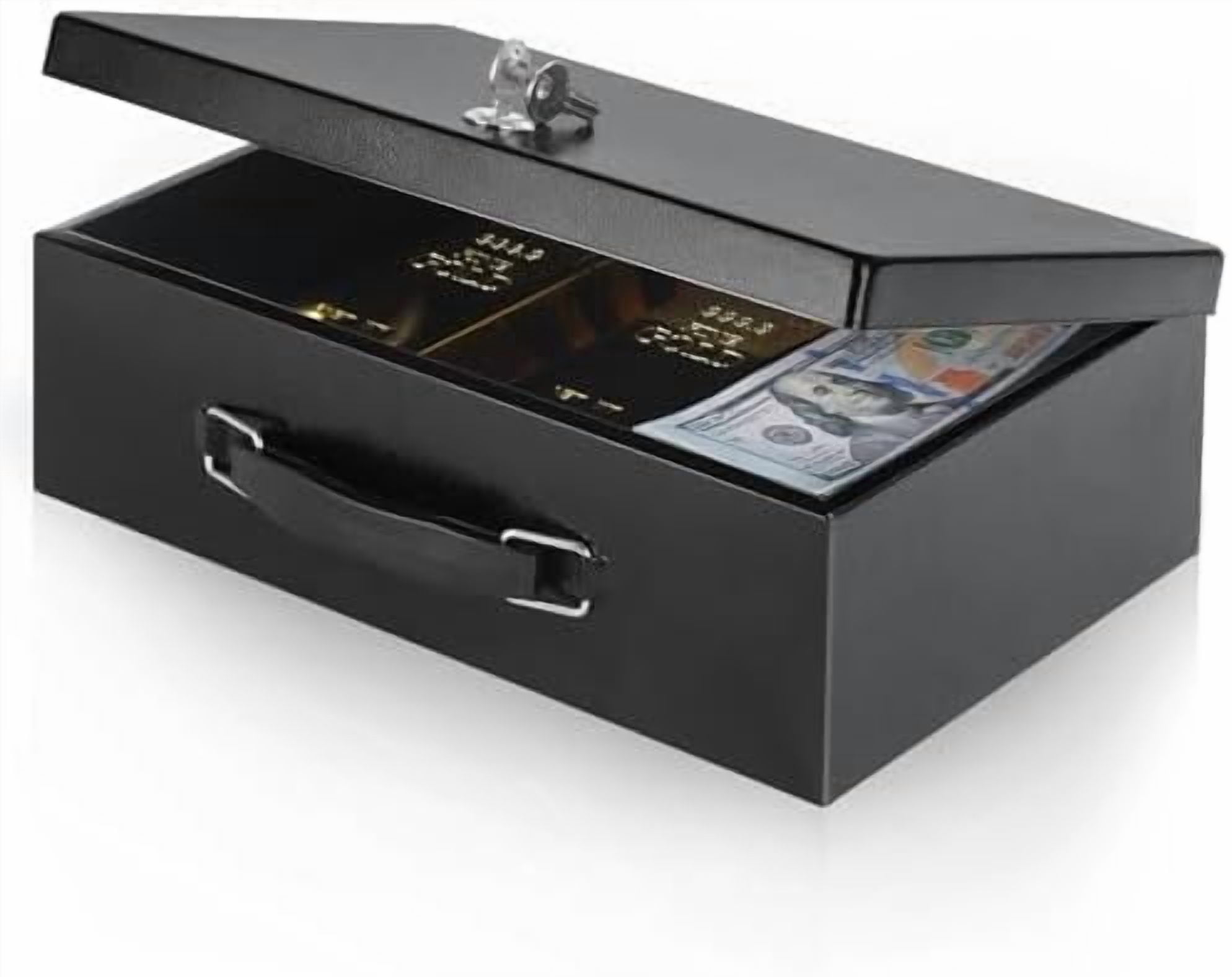 Fire Resistant Safe Fire Safe Box with Key Lock for Home Office Security Storage for Valuables Documents,12.8 x 8.5 x 4.5 Inch,Black