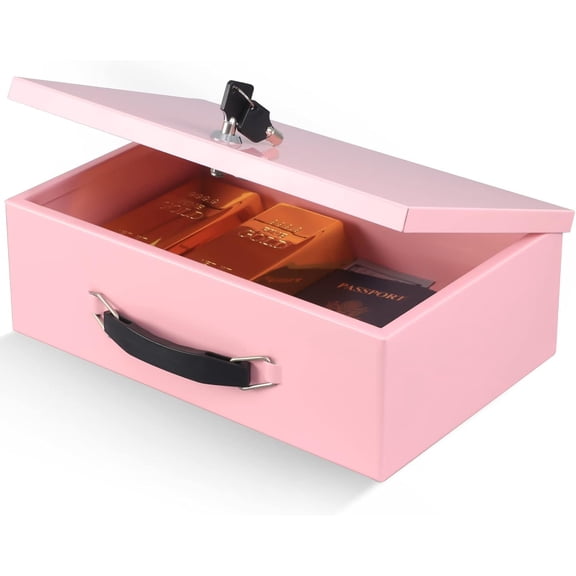 Fire Resistant Safe Fire Safe Box with Key Lock for  Office  Storage for Valuables Documents,12.8 x 8.5 x 4.5 Inch,