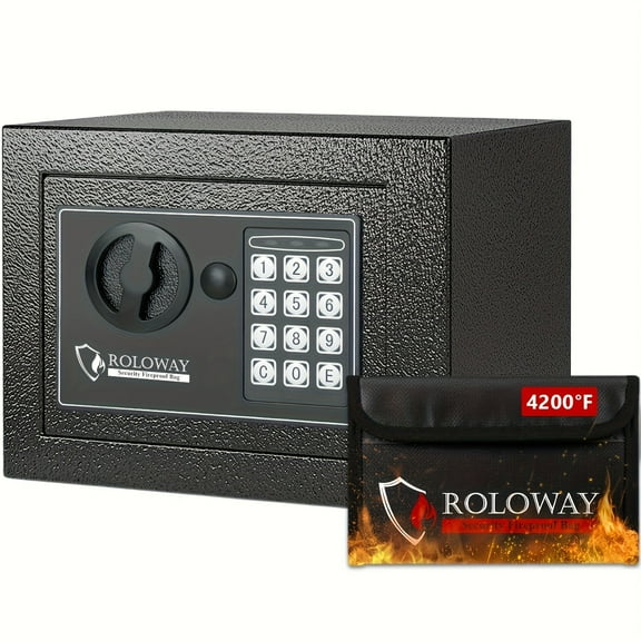 Fire-Resistant Safe w/Free Fire & Waterproof Bag - Enhanced Security Safe in 4 Sizes: 0.23/0.8/1.5/2.2 cu ft