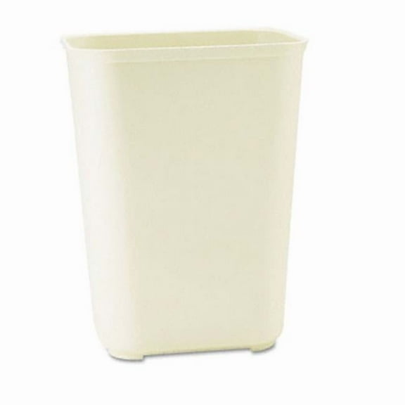 Fire-Resistant Wastebasket Rectangular Fiberglass 10 gal Beige