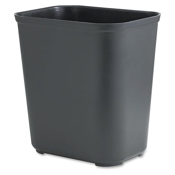 Fire-Resistant Wastebasket, Rectangular, Fiberglass - 7 Gal, Black