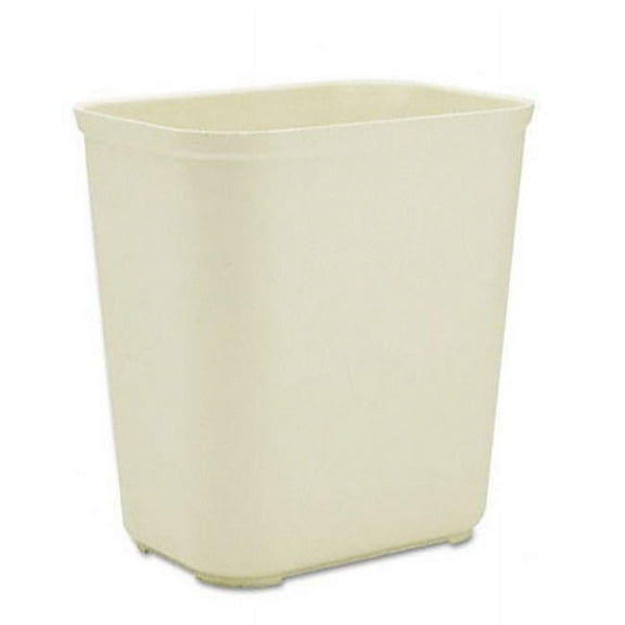 Fire-Resistant Wastebasket  Rectangular  Fiberglass  7 gal  Beige