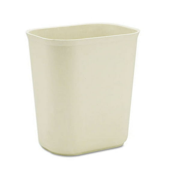 Fire-Resistant Wastebasket for Office, Rectangular, Fiberglass, 3.5 Gal, Beige | Bundle of 2 Each