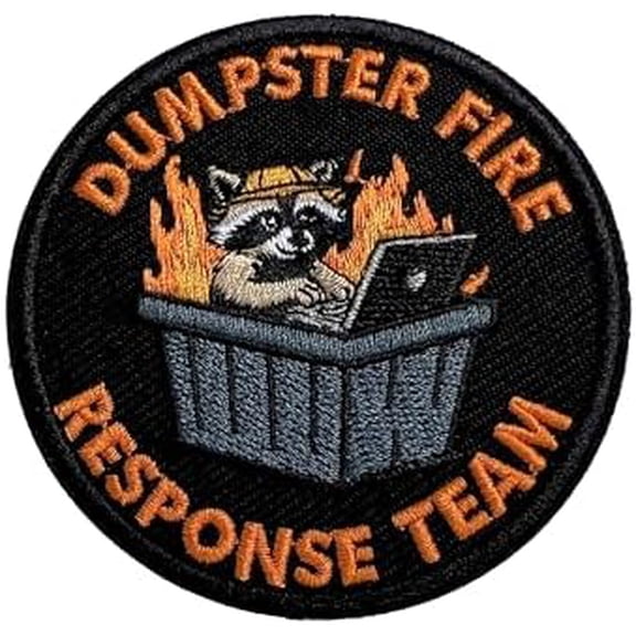 Fire Response Team Hook and Loop Patch, 3 Inches Sew On Patches, Embroidery Patches for Backpacks Bags Vest Dog Harness, Tactical Military Embroidered Patches, Funny Raccoon DIY Patch$$Art & Craft