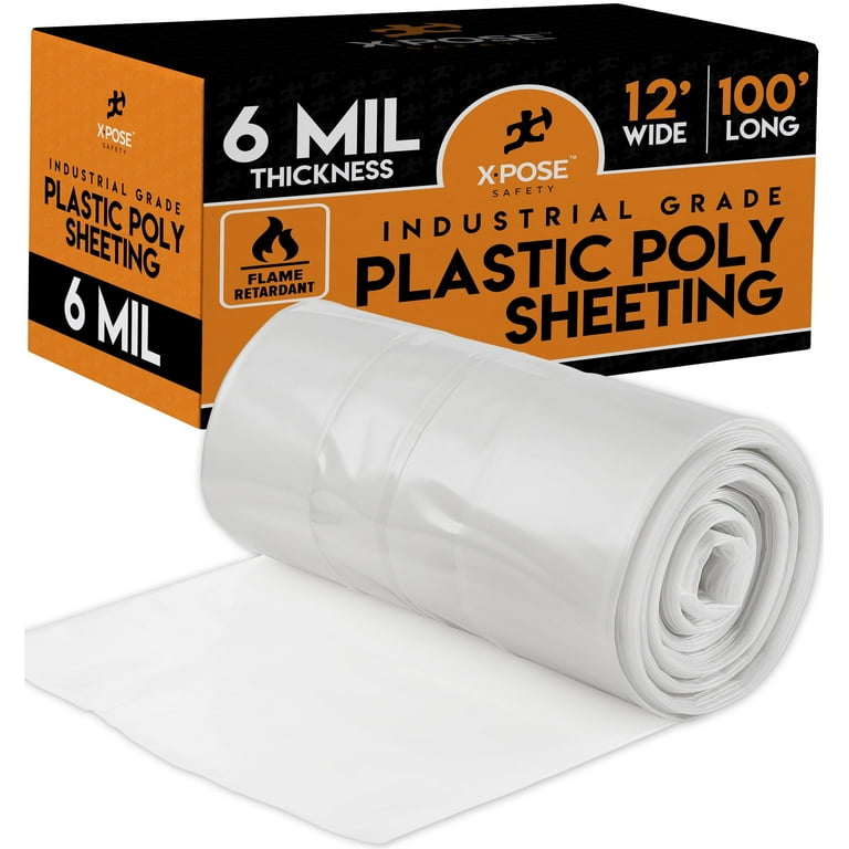 Fire Retardant Poly Sheeting - 12' x 100' - Heavy Duty, 6 Mil 
