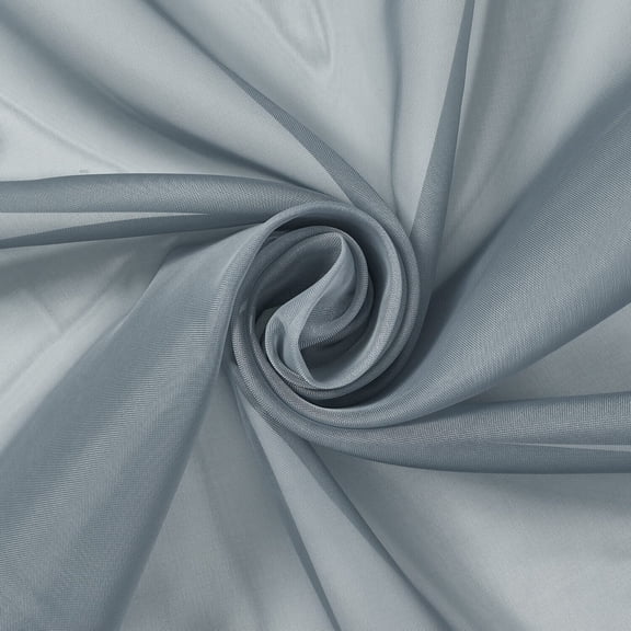 Fire Retardant Sheer Voile 118" Polyester NFPA 701 Fabric By The Yard For Sewing, Curtains, Draperies, Backdrops, Decor, & More (Grey, 1 Yard)