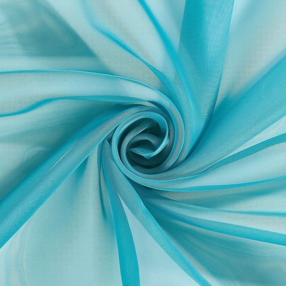 Fire Retardant Sheer Voile 118" Polyester NFPA 701 Fabric By The Yard For Sewing, Curtains, Draperies, Backdrops, Decor, & More (Turquoise, 10 Yards)