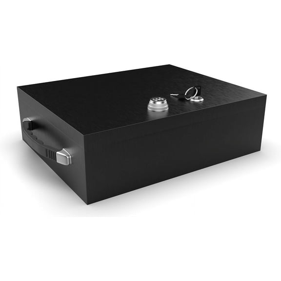 Fire Retardant Strong Box, Dual Combination and Key Lock Security Chest
