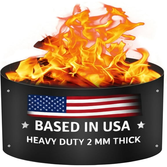 Fire Rings for Outdoors Heavy Duty  48 inch fire Pit Ring  No Bottom Round DIY fire Pit Liner - Above or In-Ground fire Ring for Outdoor Garden Patio Camping Bonfire