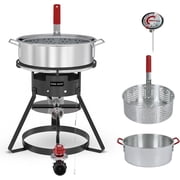 Fire Riot 10QT Outdoor Fish Fryer Kit, Propane Deep Fryer with Basket, Heavy-Duty Aluminum Pot for Seafood Boil, Camping & Backyard Cooking