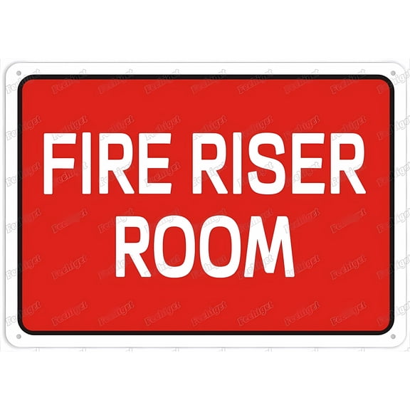 Fire Riser Room Rustic Sign - 12×8 Inches, Metal Tin Sign, Home Outdoor Cafe Bar Kitchen Wall Art