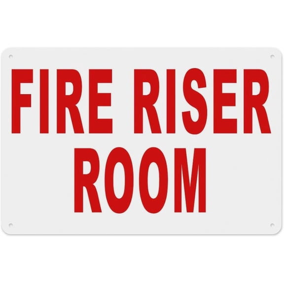 Fire Riser Room Sign 8"x12" - Aluminum Tin Warning for Home Outdoor Garden, High-Visibility Fire Safety Decor