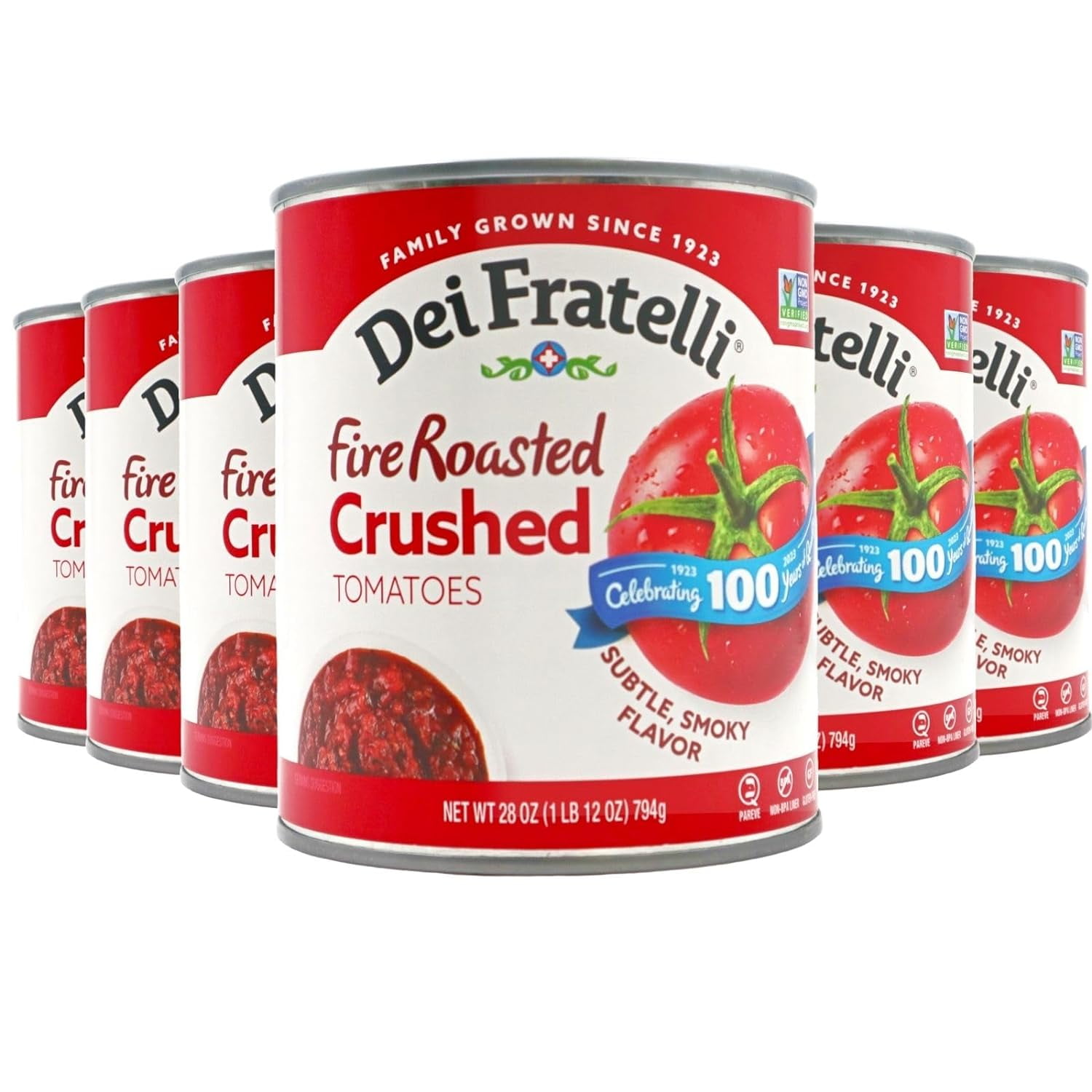 Fire Roasted Crushed Tomatoes (28 oz. Cans, 6 pack) VineRipened