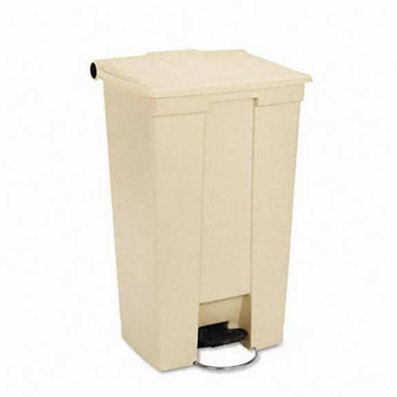 Fire-Safe Step-On Receptacle w/Wheels Rectangular Polyethylene 23 gal Beige