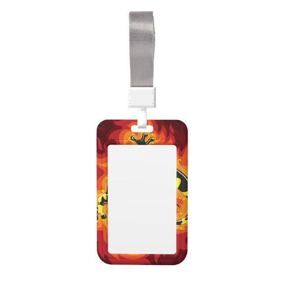 Fire Salamander In Flame Badge Holder with Lanyard ID Name Work Card Tag Protector Case for Teacher Nurse Doctor Office