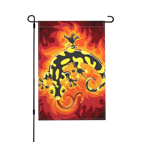 Fire Salamander In Flame Garden Flag Outdoor House Flags 12 X 18 Inch Banner Yard Home Decoration