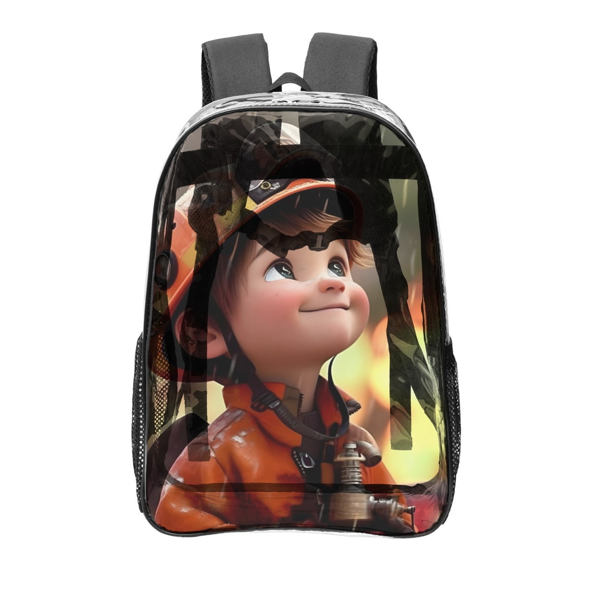 Fire Sam Pattern Transparent Backpack Lightweight And fashionable ...